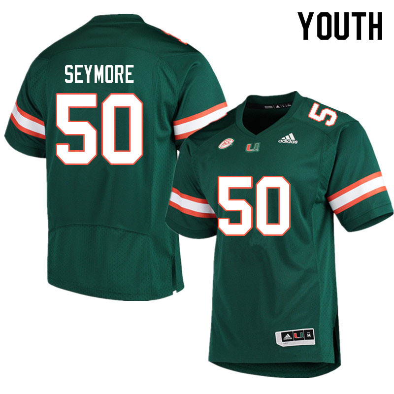 Youth #50 Laurance Seymore Miami Hurricanes College Football Jerseys Sale-Green - Click Image to Close